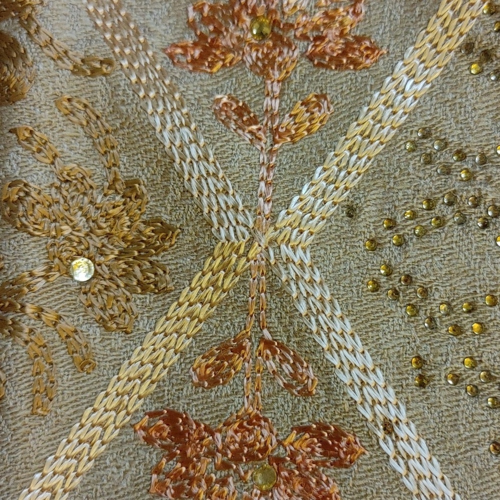 Roop Sari Palace Kashmiri Shawl Tan - Picture 14 of 16